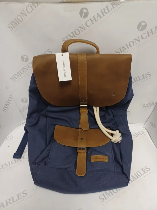 FORBES & LEWIS LINCOLN BACKPACK IN NAVY/BROWN