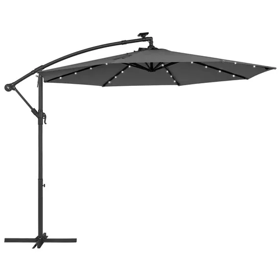 BOXED PIQUA 300CM LIGHTED MARKET PARASOL IN BEIGE (1 BOX)