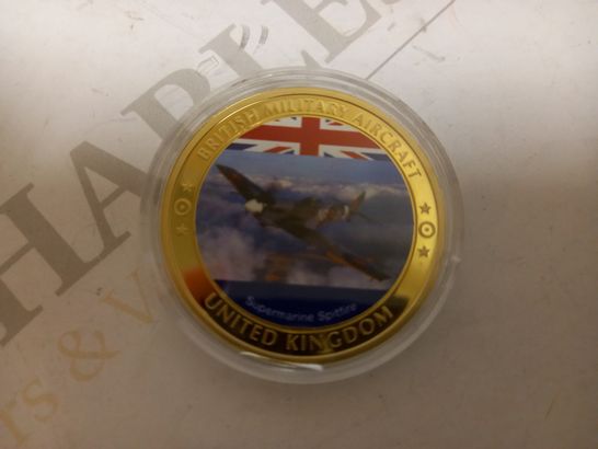 SUPERMARINE SPITFIRE COMM.STR CU GOLD PLATED COIN WITH COLOUR TABLEAU 2016 40MM #901