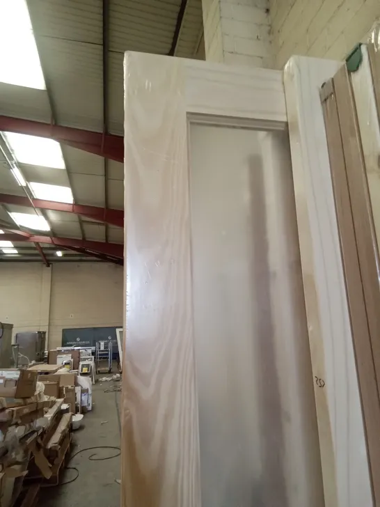 PACKAGED 2040 X 826MM 4 PANNEL CLEAR PINE GLAZED INTERNAL DOOR