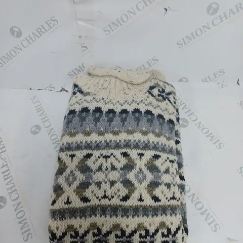 OPEN DITCH CREAM PATTERNED KNITTED JUMPER - SIZE UNSPECIFIED 