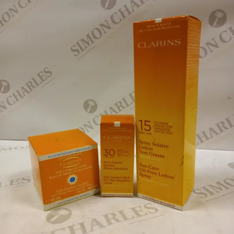 CLARINS PARIS BUNDLE OF SUN CARE PRODUCTS APPROX 3 ITEMS 