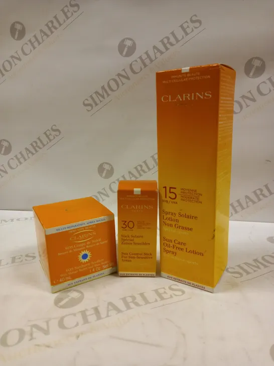 CLARINS PARIS BUNDLE OF SUN CARE PRODUCTS APPROX 3 ITEMS 