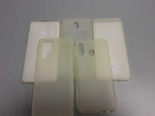 LOT OF 5 ASSORTED CLEAR PHONE CASES