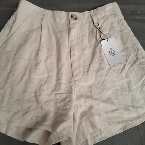 STRADIVARIUS LINEN SHORTS CREAM SIZE 10