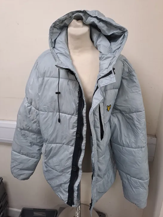 LIGHT BLUE LYLE AND SCOTT WINTER COAT SIZE L 