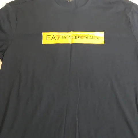 EMPORIO ARMANI BLUE/GOLD LOGO TSHIRT-XL