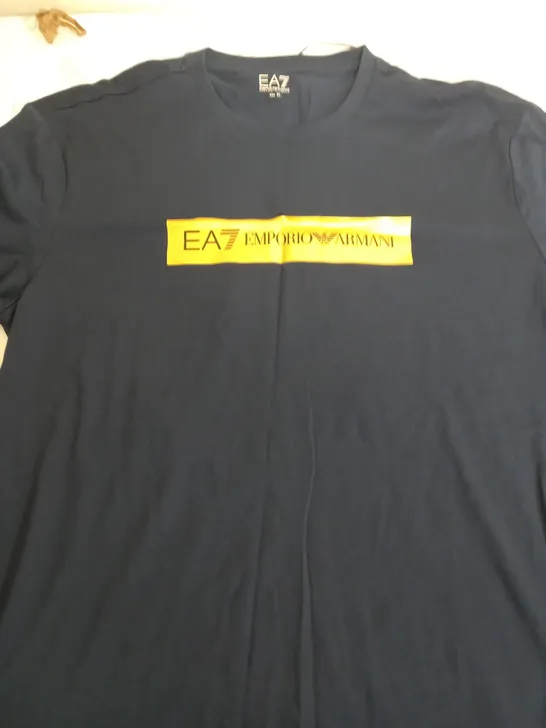 EMPORIO ARMANI BLUE/GOLD LOGO TSHIRT-XL