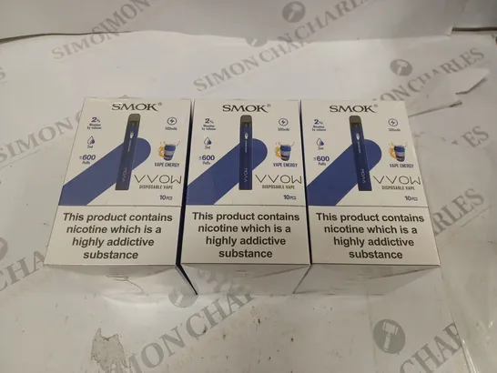 BOX OF 30 SMOK 2% VVOW VAPE ENERGY DISPOSABLE VAPES