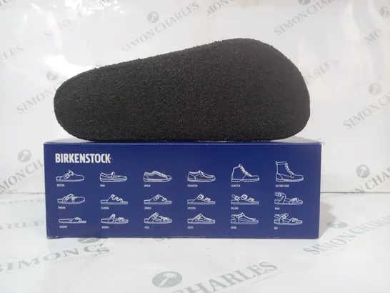 BOXED PAIR OF BIRKENSTOCK ZERMATT RIVET SLIP-ON SHOES IN ANTHRACITE UK SIZE 8