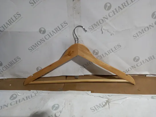 APPROXIMATELY 40 HEAVY DUTY WOODEN HANGERS 