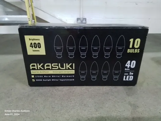 A BOX OF 10 5W LED BULBS