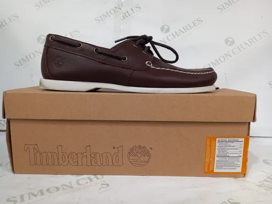 BOXED PAIR OF TIMBERLAND SHOES IN BROWN UK SIZE 8.5