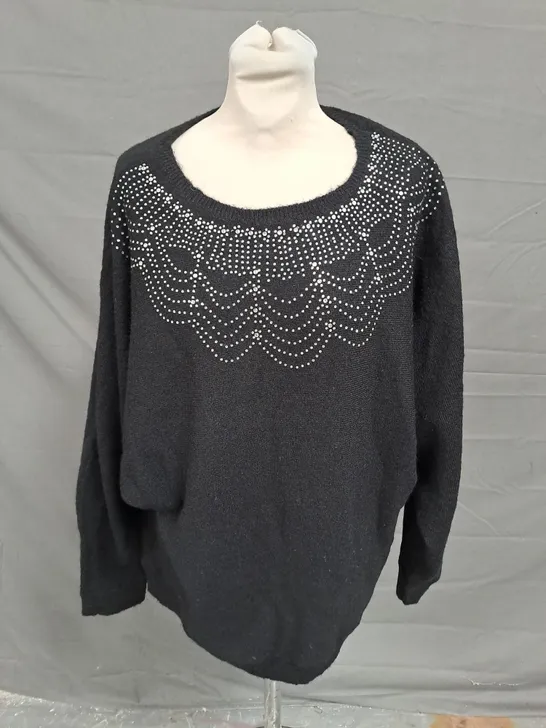 MONSOON JUMPER IN BLACK W. JEWEL EFFECT SIZE LARGE