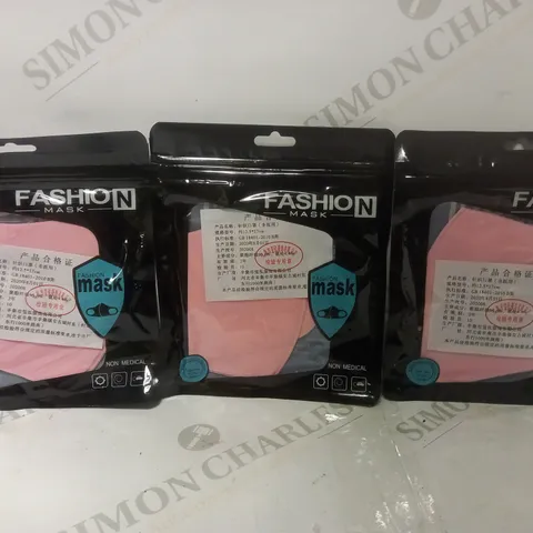 PACK OF APPROX 200 FASHION REUSABLE FACE MASKS IN PINK 