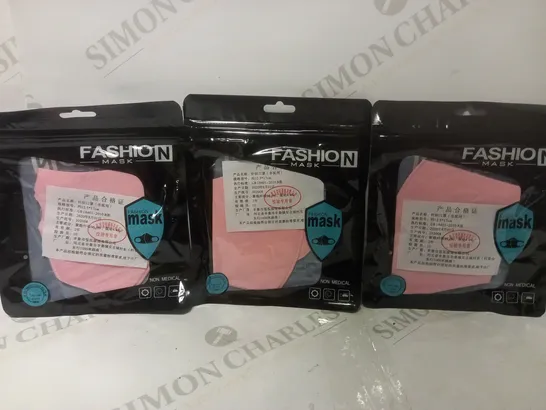 PACK OF APPROX 200 FASHION REUSABLE FACE MASKS IN PINK 