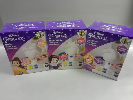 6 BOXED DISNEY PRINCESS PAINT YOUR OWN FIGURES (2 BELLE, 2 RAPUNZEL, 2 SNOW WHITE)