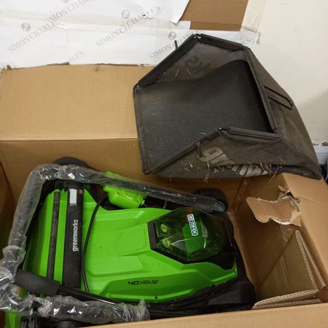GREENWORKS 40 VOLT LITHIUM CORDLESS LAWNMOWER- COLLECTION ONLY