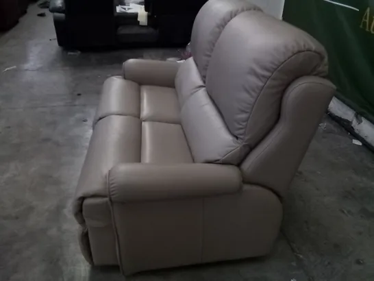  QUALITY BRITISH DESIGNER G PLAN 2 SEATER L846 CAMBRIDGE TAUPE LEATHER 