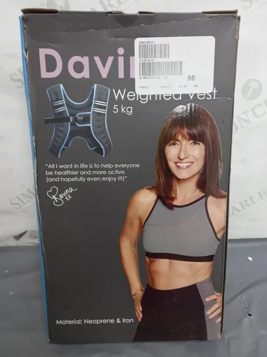 BOXED DAVINA FITNESS WEIGHTED VEST 5KG, 