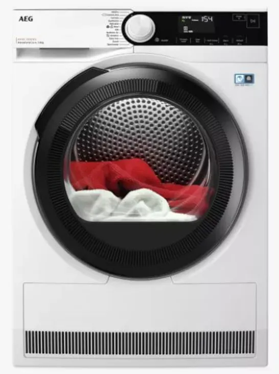 AEG 8000 TR838P4B FREESTANDING HEAT PUMP TUMBLE DRYER, 8KG LOAD, WHITE RRP £750