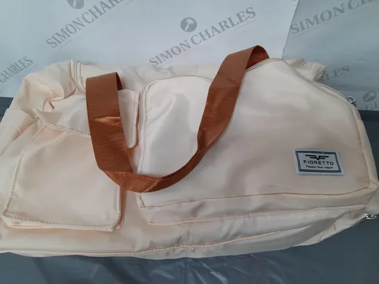 LARGE FIORETTO CREAM AND GOLD GYM BAG