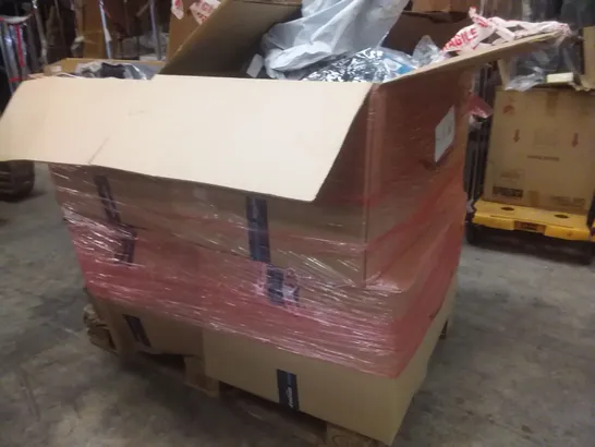 PALLET OF ASSORTED ITEMS TO INCLUDE: ZWILLING CUTLERY SET,THE BIG FAT QUIZ 2021, SAFETY GLOVES ETC