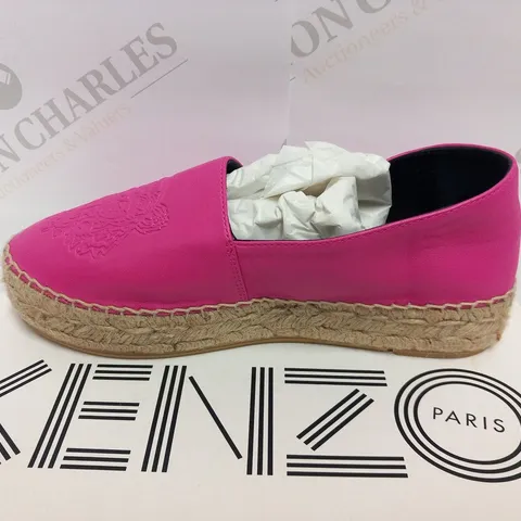 BOXED PAIR OF KENZO ESPADRILLE DEEP FUSCHIA SIZE 37