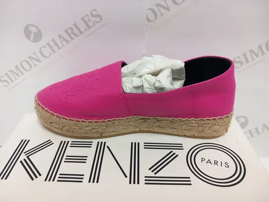 BOXED PAIR OF KENZO ESPADRILLE DEEP FUSCHIA SIZE 37