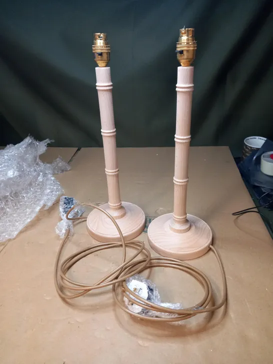 LOT OF 2 BAMBOO TABLE LAMPS WITH NO SHADES