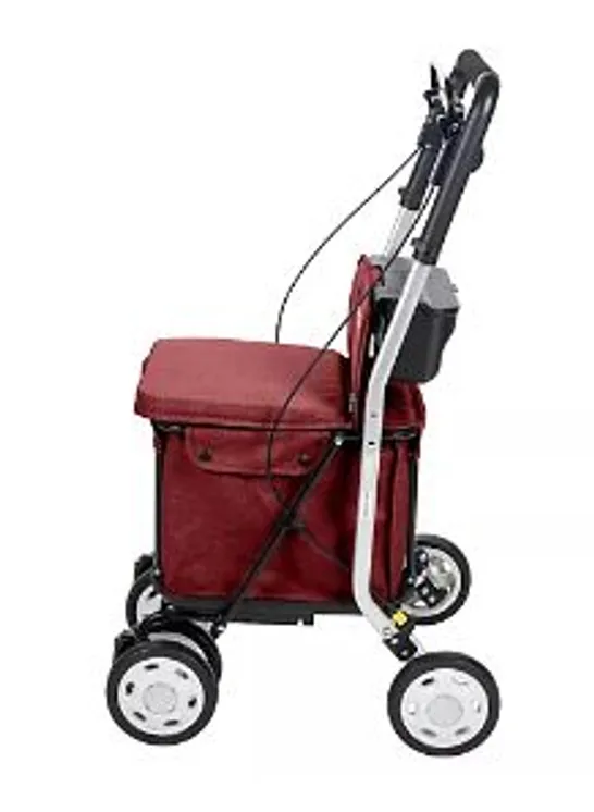 CARLETT COMFORT MOVE SHOPPING TROLLY WITH SEAT & ACCESSORIES VOLCANO