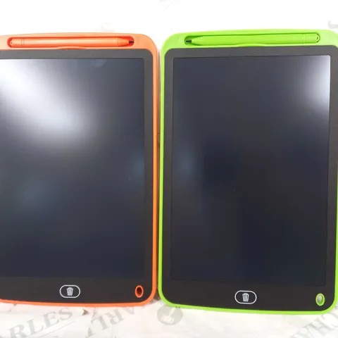 SET OF 2 10.5" LCD WRITING TABLETS IN GREEN & ORANGE