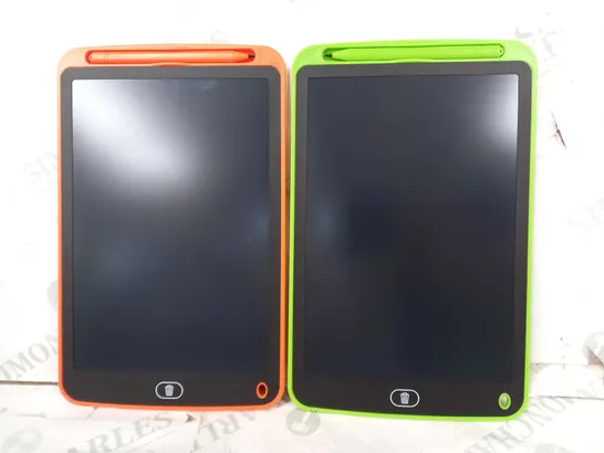 SET OF 2 10.5" LCD WRITING TABLETS IN GREEN & ORANGE