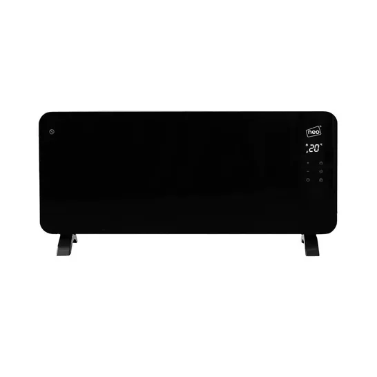 BOXED NEO WIFI ENABLED PANEL GLASS CONVECTION HEATER IN BLACK - COLLECTION ONLY