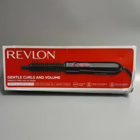 BOXED REVLON GENTLE CURLS AND VOLUME TANGLE FREE HOT AIR STYLER 