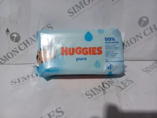 APPROXIMATELY 10 PACKS OF HUGGIES PURE BABY CLEANSING WIPES 