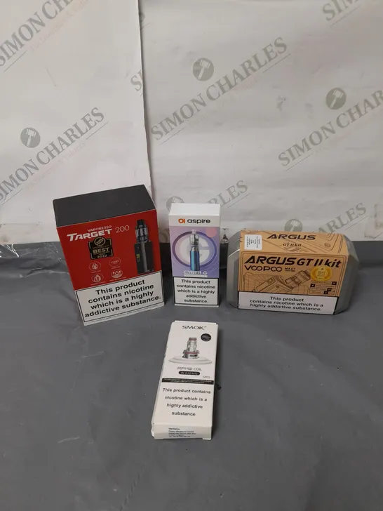 BOX OF APPROXIMATELY 20 ASSORTED E-CIGARATTES TO INCLUDE VAPORESSO, SMOK, ASPIRE ETC