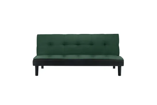 BOXED MENZE 3 SEATER CLIC CLAC SOFA BED - GREEN VELVET 