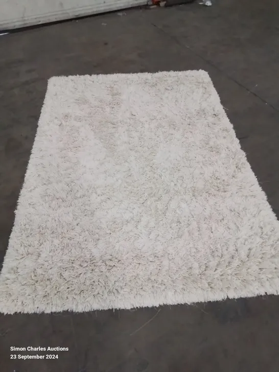 SHAGGY CREAM RECTANGULAR AREA RUG