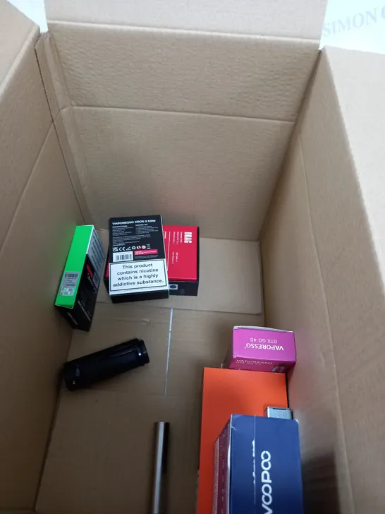 BOX OF APPROXIMATELY 21 ASSORTED VAPING PRODUCTS