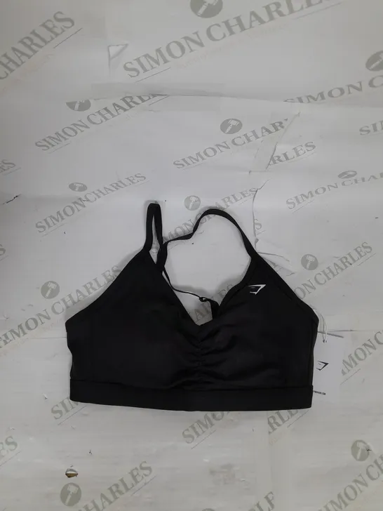 GYMSHARK MEDIUM SUPPORT SPORTS BRA IN BLACK SIZE S