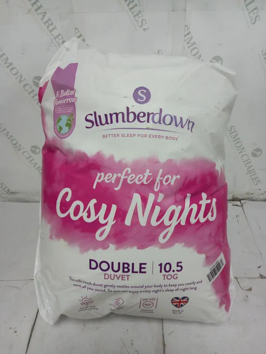 BAGGED SLUMBERDOWN COSYNIGHTS 10.5 DOUBLE DUVET IN WHITE