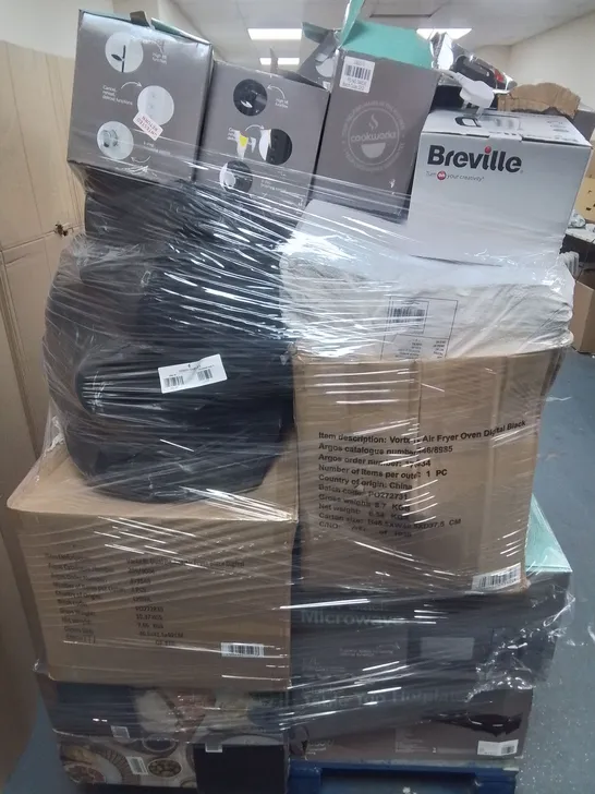 PALLET OF ASSORTED HOUSEHOLD ITEMS TO INCLUDE LED CEILING LIGHT, COOKWORKS KETTLES AND VORTEX AIRFRYER