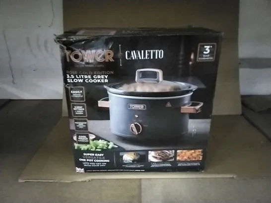 BOXED TOWER ROSE GOLD EDITION 3.5 LITRE GREY SLOW COOKER