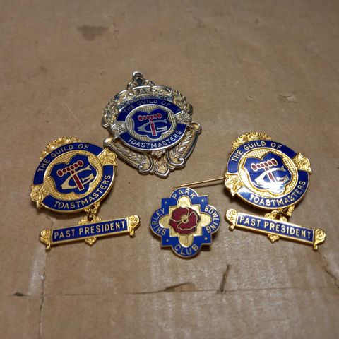 LOT OF 4 TOASTMASTERS BADGES
