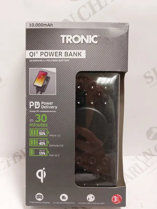 TRONIC QI POWER BANK - BLACK 10000MAH