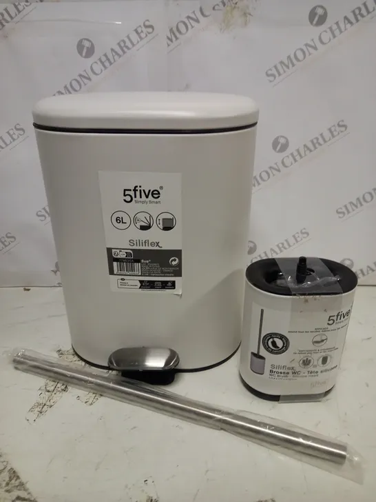 SILIFLEX 6L PEDAL BIN AND TOILET BRUSH