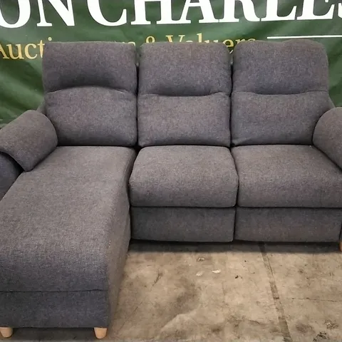 QUALITY BRITISH DESIGNED & MANUFACTURED G PLAN SPENCER 3 SEATER SOFA WITH CHAISE SECTION ROCHE SLATE FABRIC 