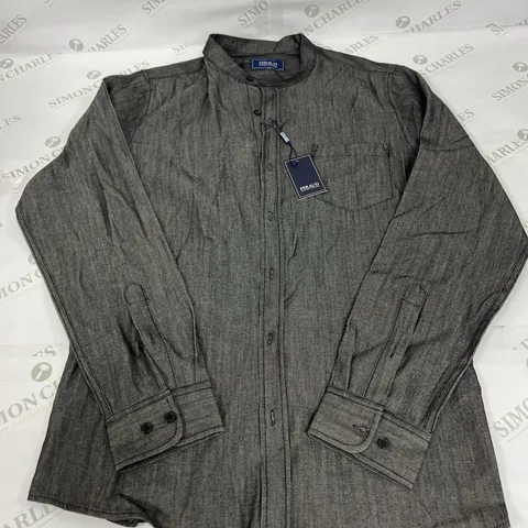 FERAUD GIANNI GRANDAD SHIRT IN RAW BLACK SIZE XL