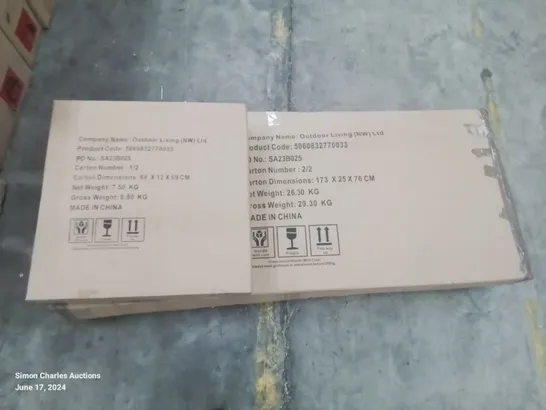 BOXED GREY RATTAN CORNER SOFA (2 BOXES)